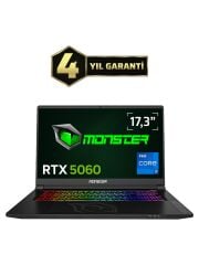 MONSTER Tulpar T6 V3.3.2 Intel Core i7 13700HX 32GB RAM 1TB SSD RTX 5060 FreeDOS 16'' FHD+ 165 Hz